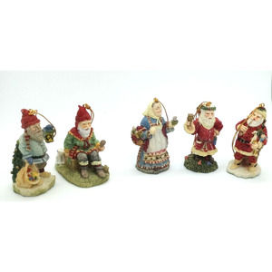 Lot of 5 International Santa Claus Julenisse Baboushka 1992 Christmas SC07 SC03